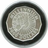 2000 - 1999 Guyana Millennium $2000 Silver Proof Coin