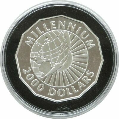 2000 - 1999 Guyana Millennium $2000 Silver Proof Coin