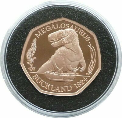 2020 Dinosauria Megalosaurus 50p Gold Proof Coin Box Coa