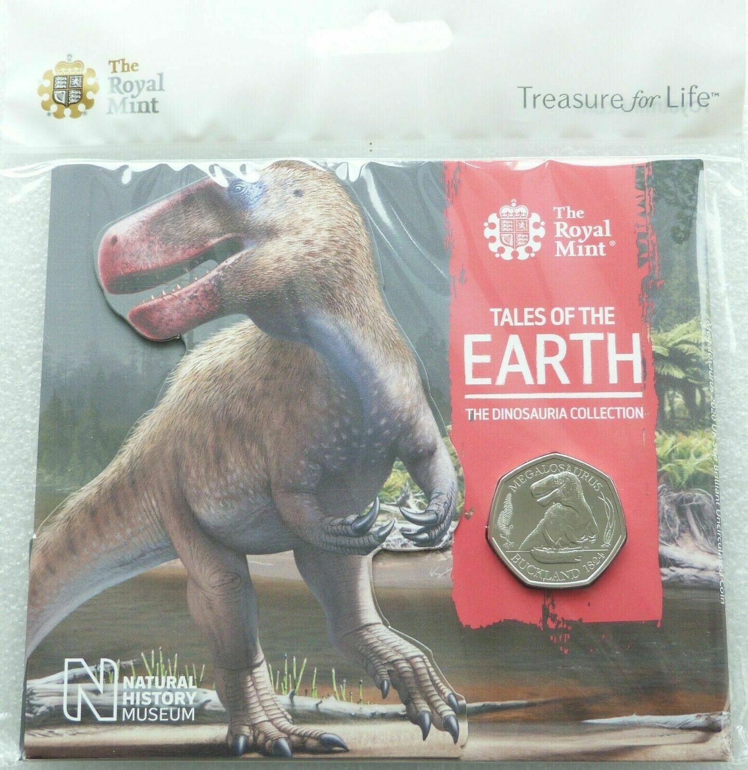 2020 Dinosauria Megalosaurus 50p Brilliant Uncirculated Coin Pack