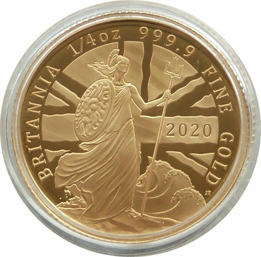 2020 Britannia £25 Gold Proof 1/4oz Coin Box Coa - Mintage 700