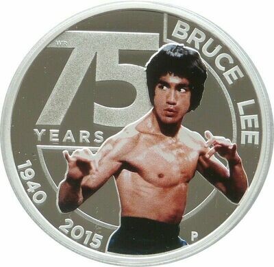 2015 Tuvalu Bruce Lee $1 Silver Proof 1oz Coin Box Coa