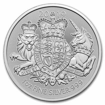 2019 Royal Arms BU £2 Silver Bullion 1oz Coin