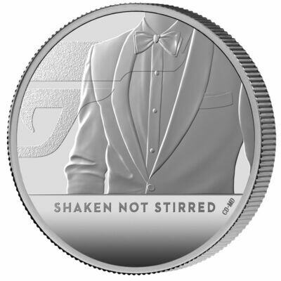 2020 James Bond 007 Shaken not Stirred £2 Silver Proof 1oz Coin Box Coa