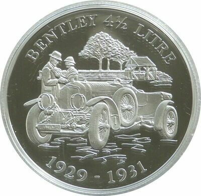 2009 Alderney Classic British Motor Cars Bentley 4.5 Litre £5 Silver Proof Coin