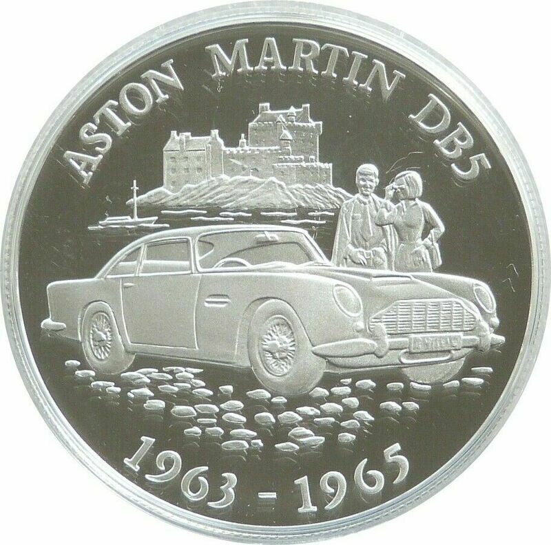 2009 Alderney Classic British Motor Cars Aston Martin DB5 £5 Silver Proof Coin