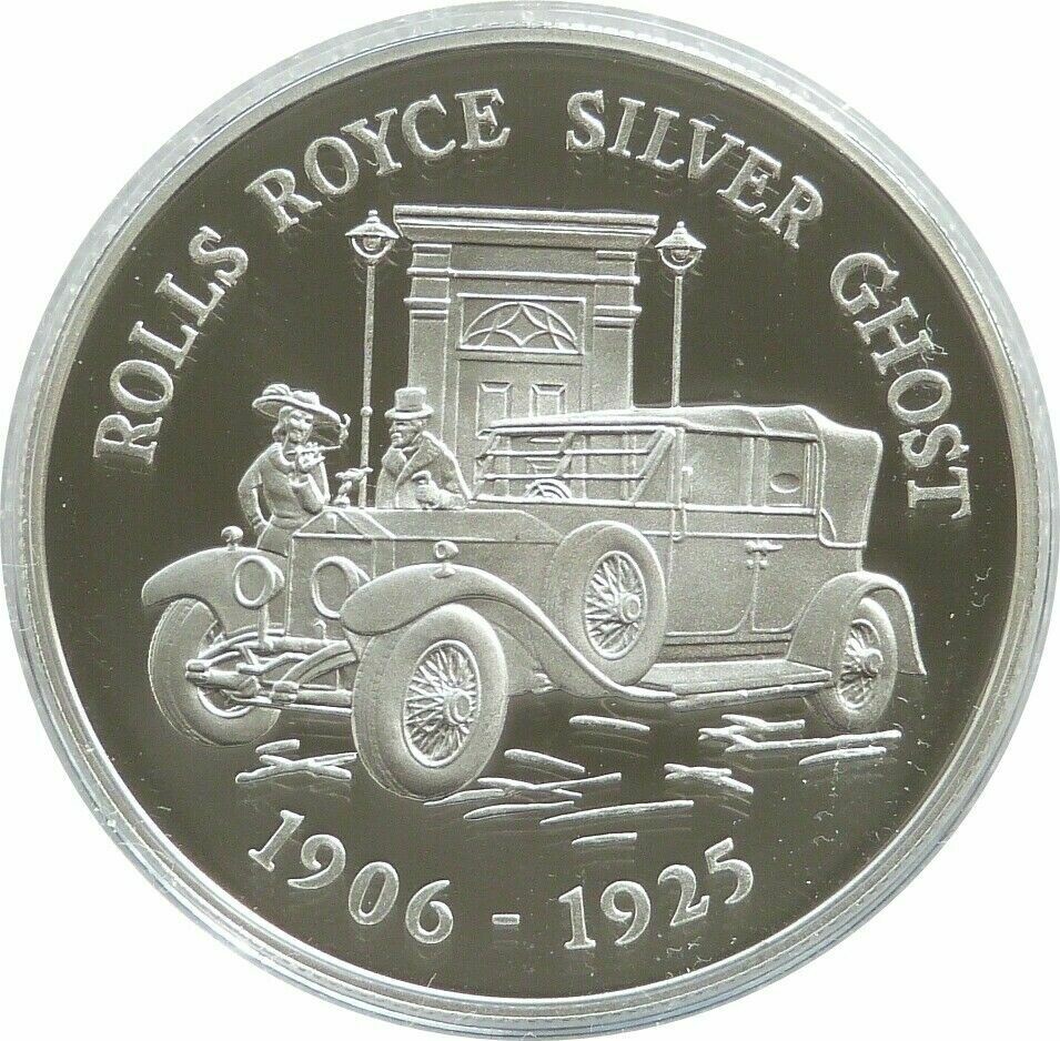 2009 Alderney Classic British Motor Cars Rolls Royce Silver Ghost £5 Silver Proof Coin