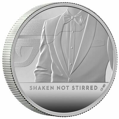 2020 James Bond 007 Shaken not Stirred £5 Silver Proof 2oz Coin Box Coa
