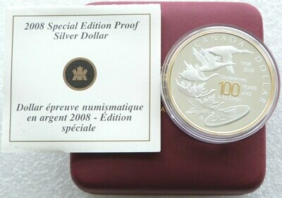2008 Canada Royal Canadian Mint 100th Anniversary $1 Silver Proof Coin Box Coa
