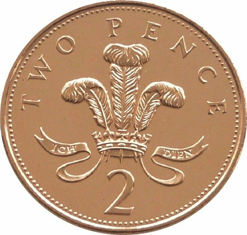 1982 Prince of Wales 2p Brilliant Uncirculated Coin
