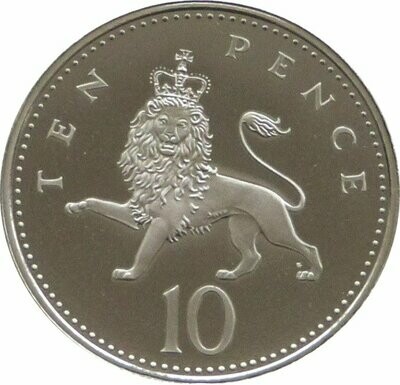 1992 Crowned Lion Passant 10p Proof Coin - Smaller