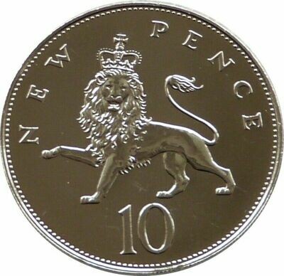1971 Crowned Lion Passant New Pence 10p Proof Coin