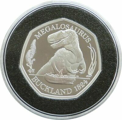 2020 Dinosauria Megalosaurus 50p Silver Proof Coin Box Coa