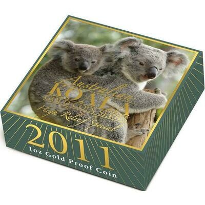 2011 Australia Koala High Relief $100 Gold Proof 1oz Coin Box Coa