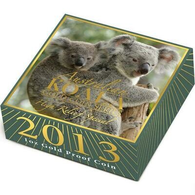 2013 Australia Koala High Relief $100 Gold Proof 1oz Coin Box Coa
