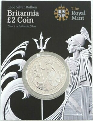 2008 Britannia £2 Silver Bullion 1oz Coin Mint Card