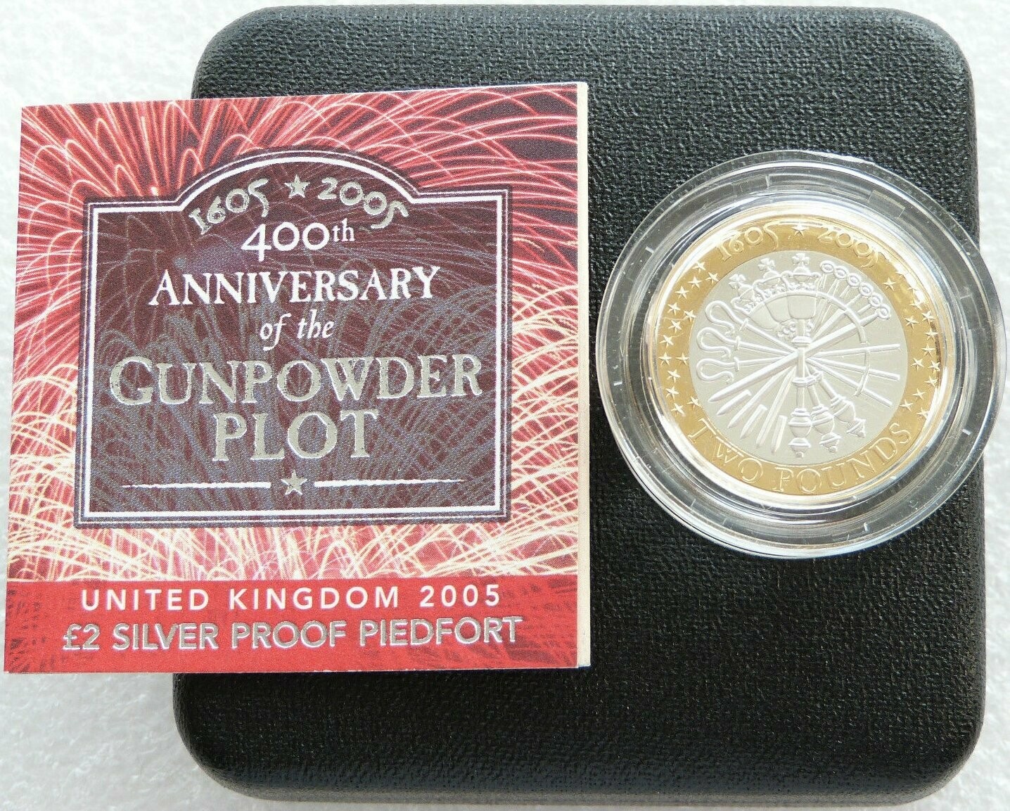 2005 Guy Fawkes Gunpowder Plot Piedfort £2 Silver Proof Coin Box Coa