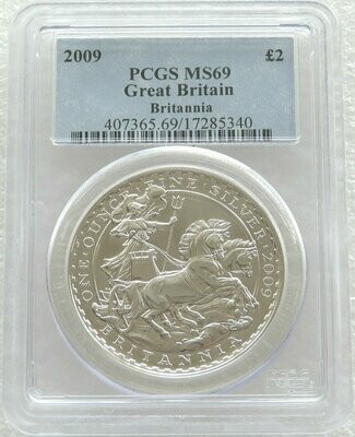 2009 Britannia £2 Silver Bullion 1oz Coin PCGS MS69