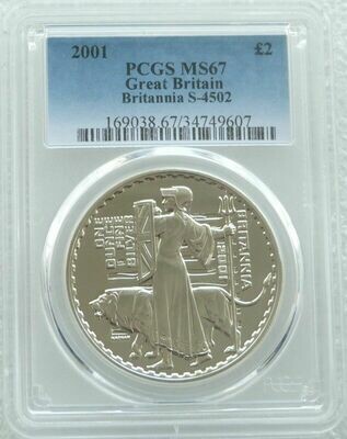 2001 Britannia £2 Silver Bullion 1oz Coin PCGS MS67