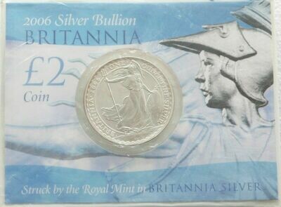 2006 Britannia £2 Silver Bullion 1oz Coin Mint Card Sealed