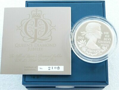 2012 Diamond Jubilee Piedfort £5 Silver Proof Coin Box Coa