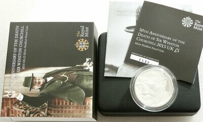 2015 Winston Churchill Piedfort £5 Silver Proof Coin Box Coa