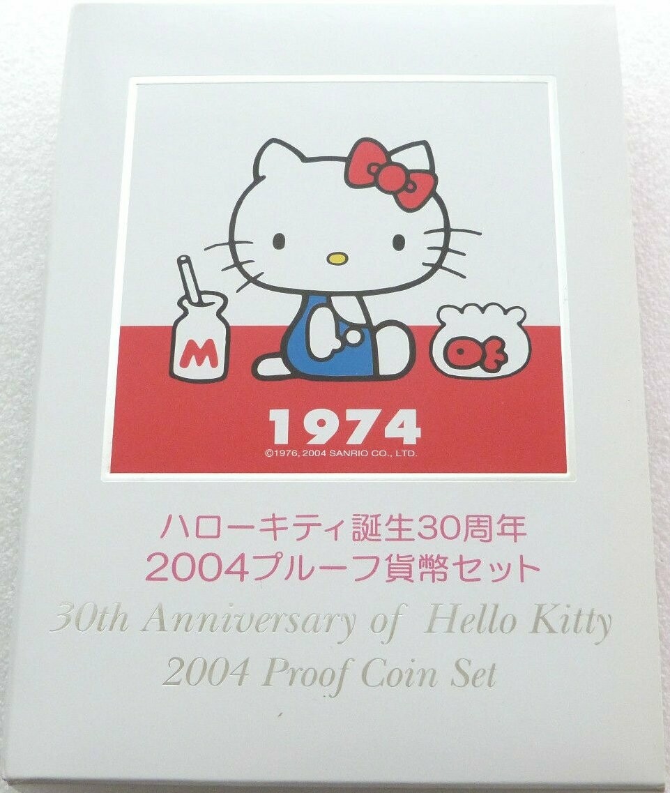 きっとHello Kitty　ベストコレクション　メモ　2004 30周年 2004 Japan Hello Kitty 30th Anniversary Proof 7 Coin Set Box Coa