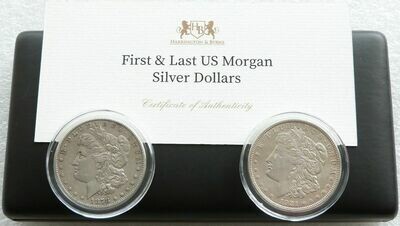 1878 - 1921 American First and Last Morgan $1 Silver 2 Coin Set