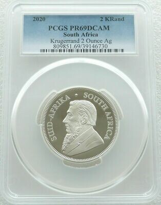 2020 South Africa Krugerrand Silver Proof 2oz Coin PCGS PR69 DCAM - First Year of Issue