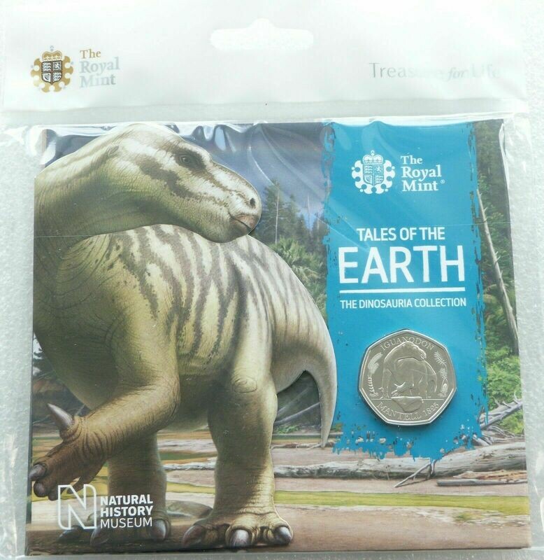 2020 Dinosauria Iguanodon 50p Brilliant Uncirculated Coin Pack