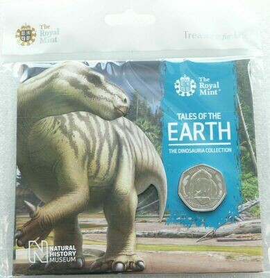 2020 Dinosauria Iguanodon 50p Brilliant Uncirculated Coin Pack