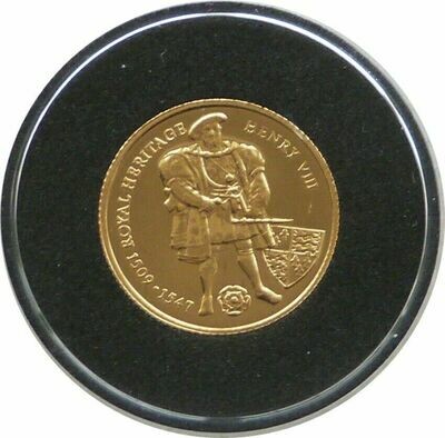 1997 Falkland Islands King Henry VIII £2 Two Pound Gold Proof 1/25oz Coin