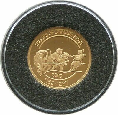 2000 Mongolia Genghis Khan 500 Tugrik Gold Proof 1/25oz Coin
