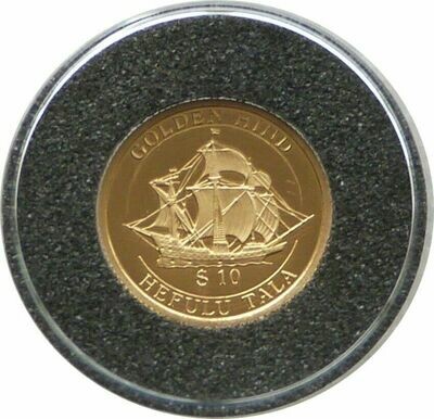 1997 Tokelau Golden Hind $10 Gold Proof 1/25oz Coin