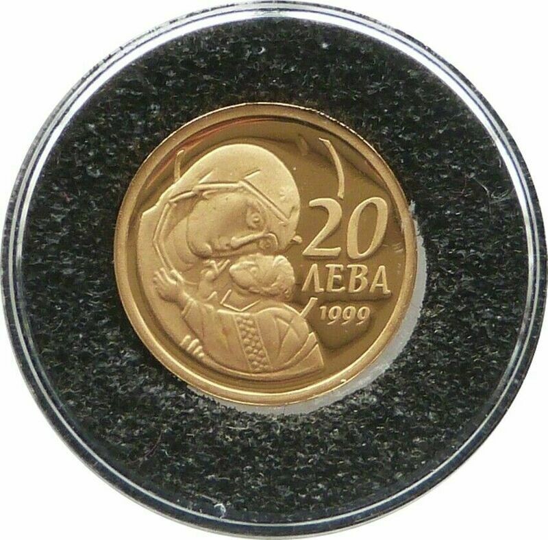 1999 Bulgaria Mother and Child  20 Leva Gold Proof 1/20oz Coin