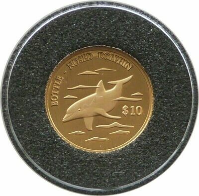 2000 Cook Islands Bottlenose Dolphin $10 Gold Proof 1/25oz Coin
