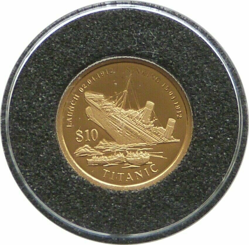 1998 Kiribati Titanic $10 Gold Proof 1/25oz Coin