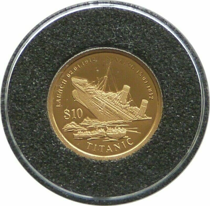 1998 Kiribati Titanic $10 Gold Proof 1/25oz Coin