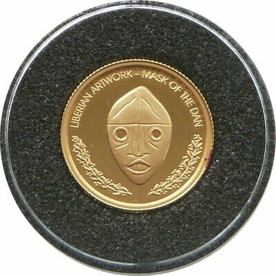 2000 Liberia The Mask of Dan $10 Gold Proof 1/25oz Coin