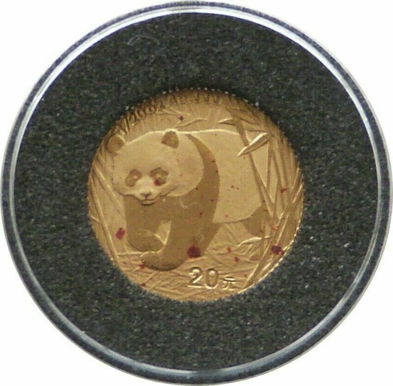 2002 China Panda 20 Yuan Gold 1/20oz Coin