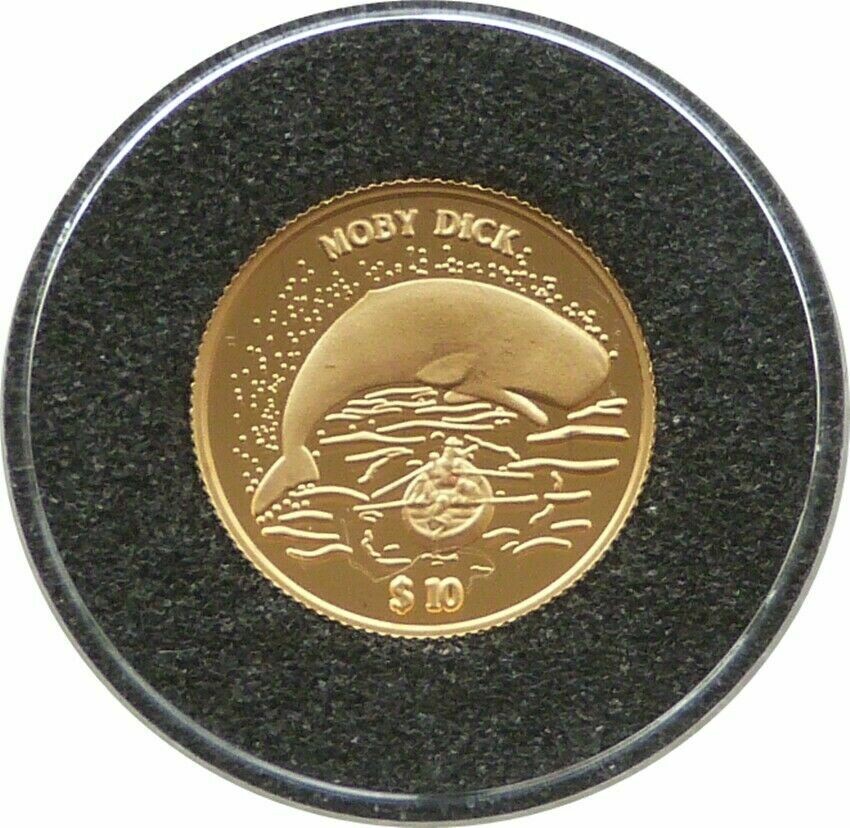 2000 Cook Islands Moby Dick $10 Gold Proof 1/25oz Coin
