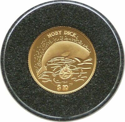 2000 Cook Islands Moby Dick $10 Gold Proof 1/25oz Coin
