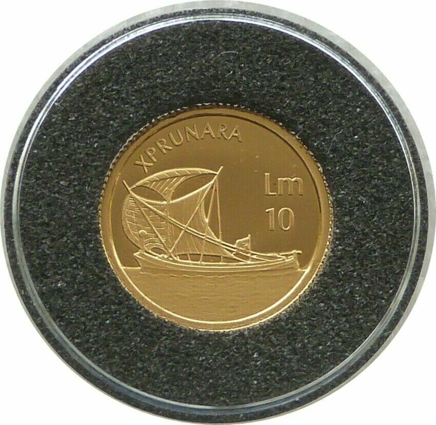 2002 Malta The Xprunara LM10 Gold Proof 1/25oz Coin