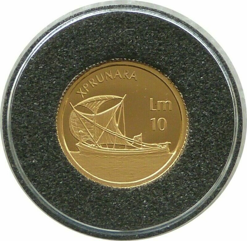 2002 Malta The Xprunara LM10 Gold Proof 1/25oz Coin