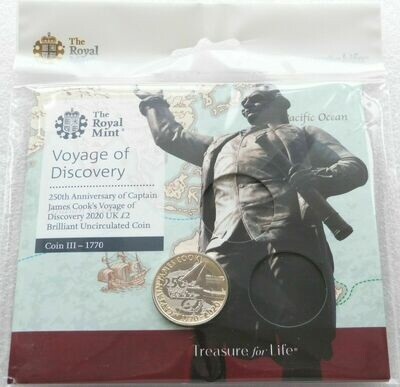 2020 Captain Cook £2 Brilliant Uncirculated Coin Pack Sealed