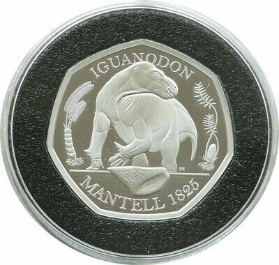 2020 Dinosauria Iguanodon 50p Silver Proof Coin Box Coa