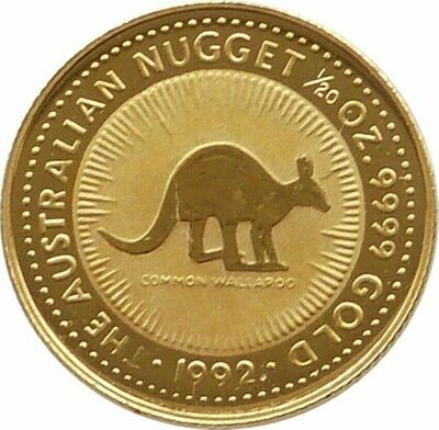 1992 Australia Kangaroo $5 Gold 1/20oz Coin
