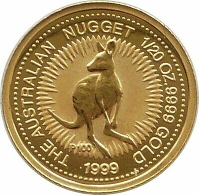 1999 Australia Kangaroo $5 Gold 1/20oz Coin