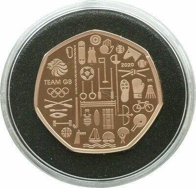 2020 Tokyo Olympic Games Team GB 50p Gold Proof Coin - Mintage 75