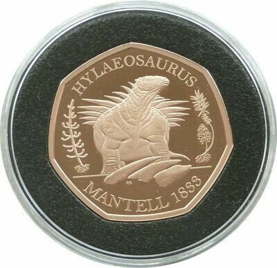 2020 Dinosauria Hylaeosaurus 50p Gold Proof Coin Box Coa